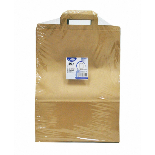 Papiertragetaschen 39 x 32 x 16 cm mit EAN-Code braun, 50 Stk.