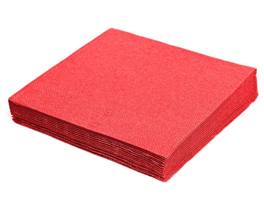 Servietten 24 x 24 cm 1/4 -Falz, 2-lagig rot, 250 Stk.