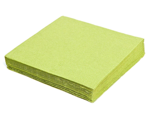 Servietten 24 x 24 cm 1/4 -Falz, 2-lagig gelbgrün, 250 Stk.