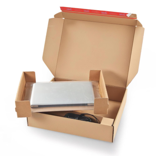 ColomPac Fixtray für 17' Notebook inkl. Versandkarton mit Selbstklebeverschluss & Aufreißfaden braun