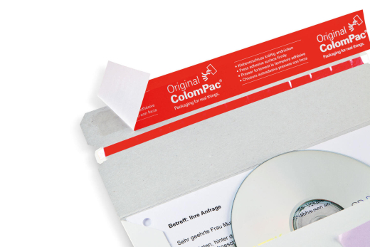 ColomPac Versandtaschen mit Querbefüllung 248 x 174 x -30 mm Vollpappe Selbstklebeverschluss Aufreißfaden weiß