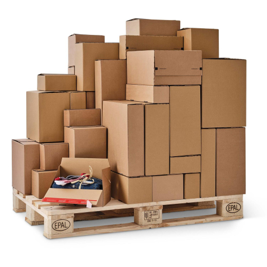 ColomPac Euroboxen M 300 x 100 x 150mm mit Selbstklebeverschluss & Aufreißfaden braun
