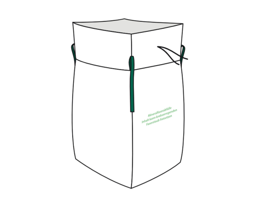 Big Bag 90 x 90 x 120 cm Typ Mineralwolle KMF mit 4 Hebeschlaufen + Schürze