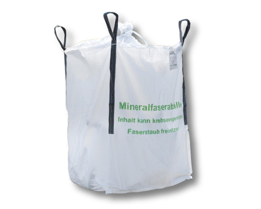 Big Bag 90 x 90 x 120 cm Typ Mineralwolle KMF mit 4 Hebeschlaufen + Schürze