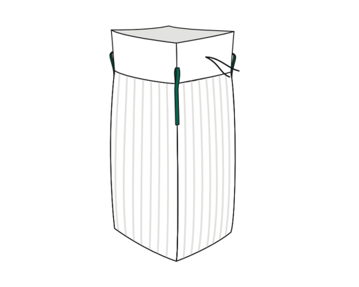 Big Bag 95x95x175cm Typ Holz belüftet, 4-seitig Ventilationsstreifen