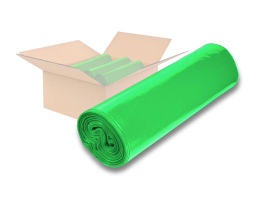 LDPE-Müllsäcke 120 L, 700 x 1100 mm, Typ 60 = 32 my, Regenerat grün, 250 Stk.