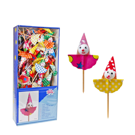 Deko-Picker 'Clown', 8.5cm, 100 Stk.