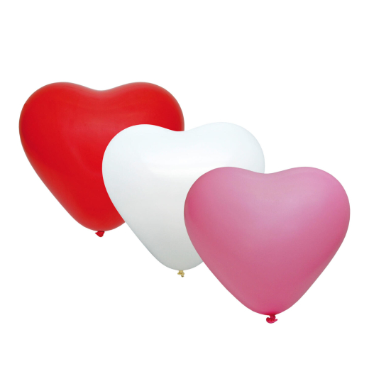 Luftballons 'Herz', bunt, Ø25cm, 50 Stk.