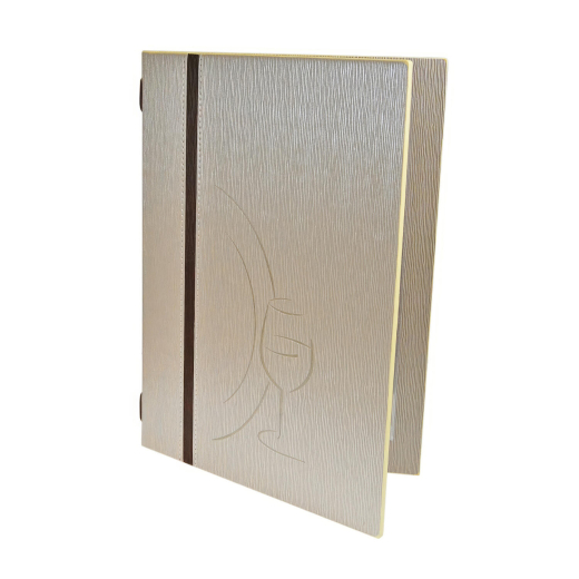 Speisekarte 'Elegance' A5, 8 Seiten, beige, hochwertige Gastro-Menükarte