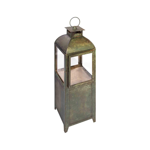 Laterne 'Patina' aus Metall/Glas, grün, 68cm, 1 Stk.