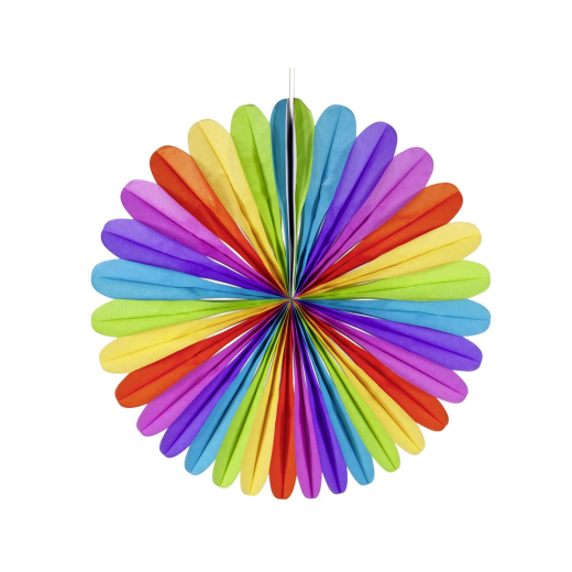 Rosette 'Farbenspiel' aus Papier schwer entflammbar Ø48cm, 1 Stk.