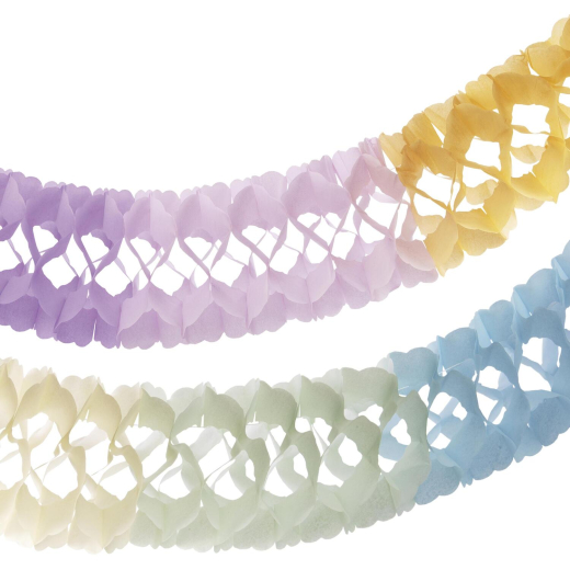 Girlande 'Pastellfarben' aus Papier schwer entflammbar Ø17cm, 10m, 1 Stk.