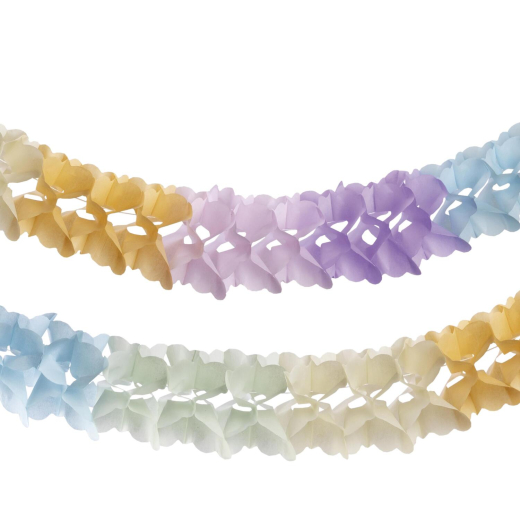 Girlande 'Pastellfarben' aus Papier schwer entflammbar Ø12cm 10m, 1 Stk.