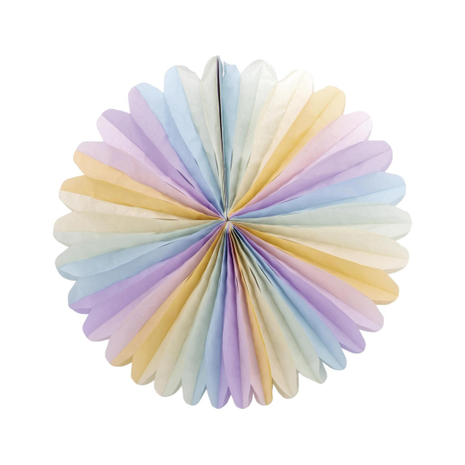 Rosette 'Pastellfarben' aus Papier schwer entflammbar Ø48cm, 1 Stk.