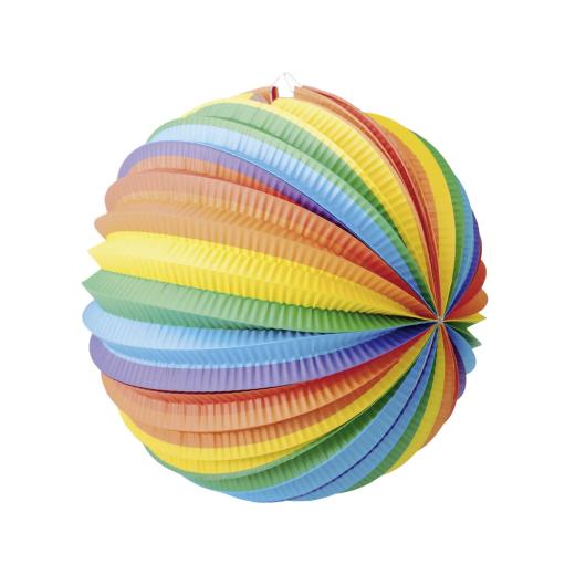 Lampion 'Farbenspiel' aus Papier schwer entflammbar Ø25cm, 1 Stk.