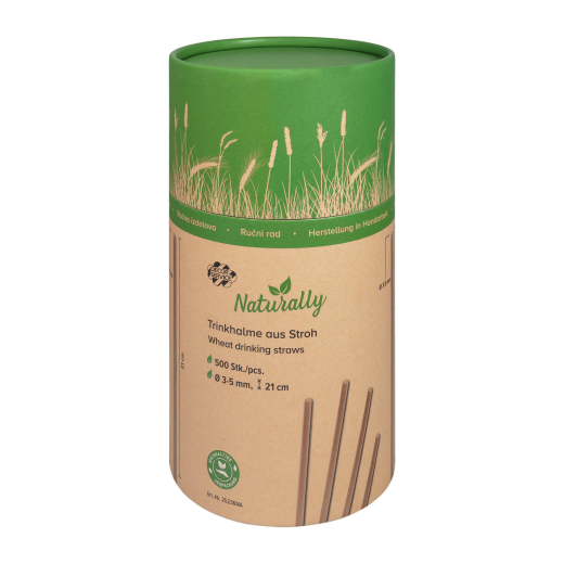 Trinkhalme aus Stroh natur Ø3-5mm 21cm, 500 Stk.