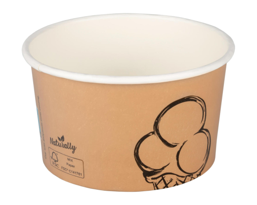 Eisbecher aus Karton Pappbecher 200ml Ø9cm, 50 Stk.