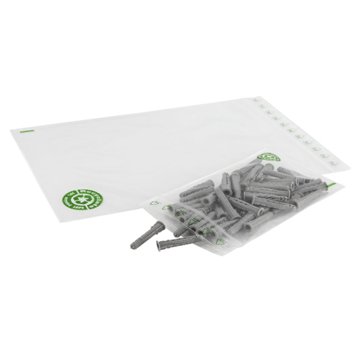 Druckverschlussbeutel 400 x 600 mm, 90 my mit recyceltem rLDPE, 50 Stk.