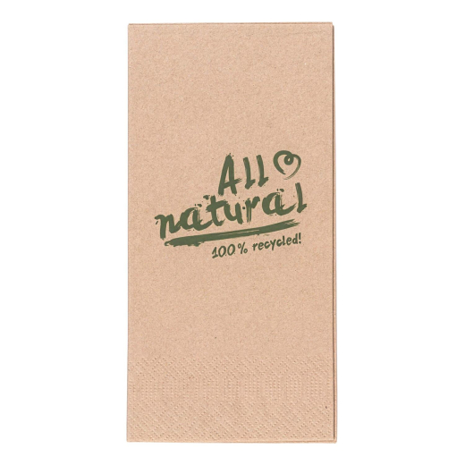 Servietten natur, 2-lagig, 1/8 Falz, 33x33cm, kompostierbar, 250 Stk.