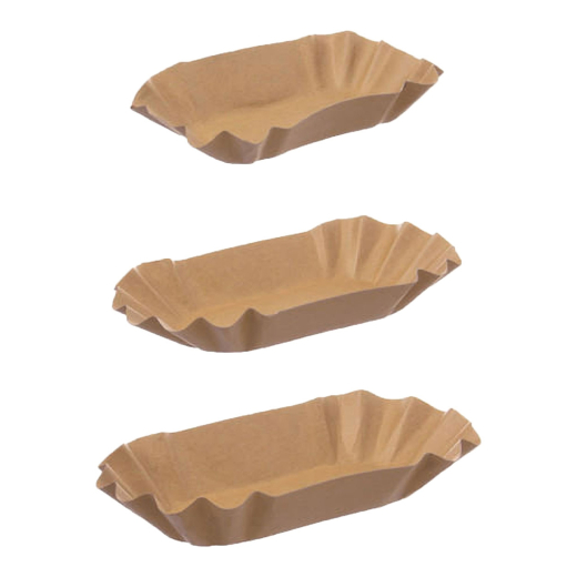 Pappschalen Größe S kunststofffreie Fettbarriere braun 9 x 14 x 3 cm, 250 Stk.