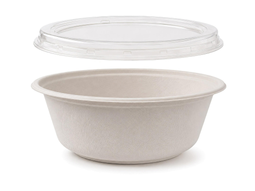 Dressingbecher Dipschale 30ml rund aus Bagasse (Zuckerrohrfasern), inkl. Deckel aus PLA, 150 Stk.
