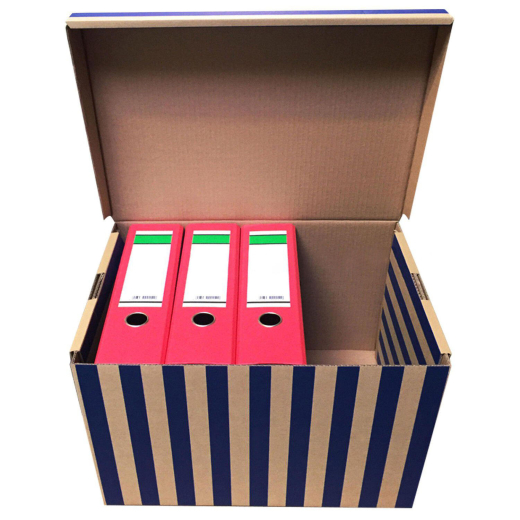 Archivbox Lagerbox 400x320x290mm gestreift extrem stabil, bis 250kg stapelbar