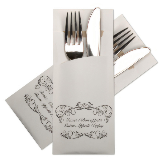 Pochetto Bestecktaschen 200x85mm Aufdruck 'Guten Appetit' , 520 Stk.