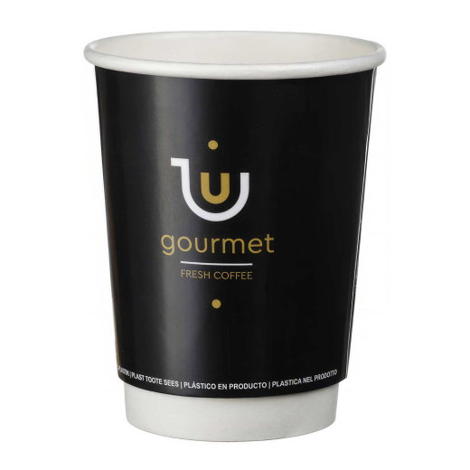 Kaffeebecher Heißgetränkebecher doppelwandig GOURMET FRESH COFFEE 300ml 330ml, 25 Stk.