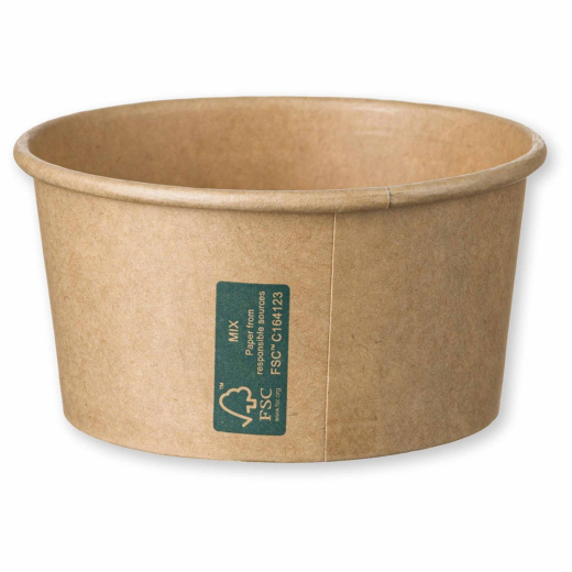 Eisbecher Feinkostbecher aus Kraftpapier FSC® rund 140 ml braun Ø 90 mm, 50 Stk.