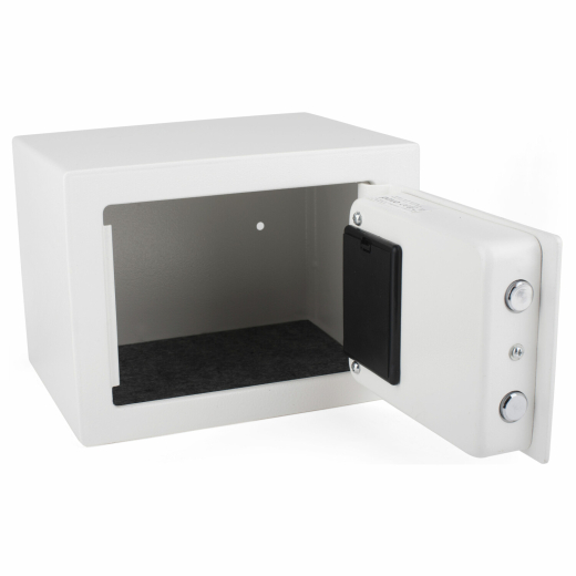 Tresor Safe 23x17x17cm mit elektronischem Zahlenschloss für Tisch/Wandmontage weiß