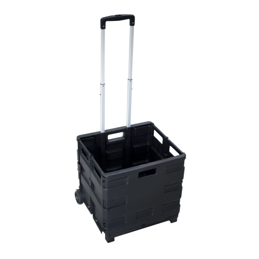 Klappbarer Einkaufstrolley large, mit Leichtlaufrädern, bis 30 kg, schwarz