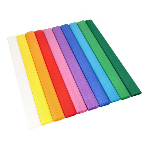 Krepppapier 2,5m x 50cm auf Rolle für dekorative Gastro-Einsätze, 10 Rollen