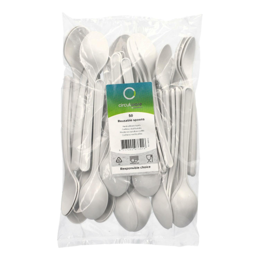 Suppenlöffel Esslöffel Mehrweg 185mm aus PP extra stabil weiss, 50 Stk.