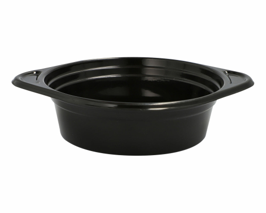 Mehrweg Suppenschalen Suppenterrinen 500ml inkl. Deckel Ø15,6cm schwarz, 12 Stk.