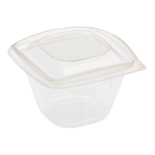 Salatschalen mit Deckel aus PLA transparent 480ml, 40 Stk.