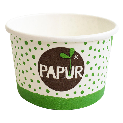 Eisbecher Pappbecher PAPUR 100% ohne Kunststoff 160ml Ø85 Höhe 43mm, 50 Stk.