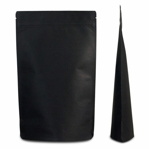 Standbodenbeutel Kraftpapier schwarz, 85x145x50mm, 100ml, 1000 Stk.