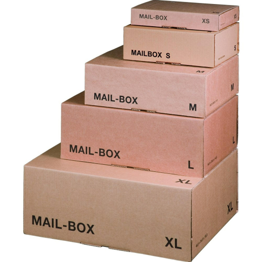 Versandkarton 249x175x79mm MAILBOX S mit Steckverschluss wiederverschließbar braun