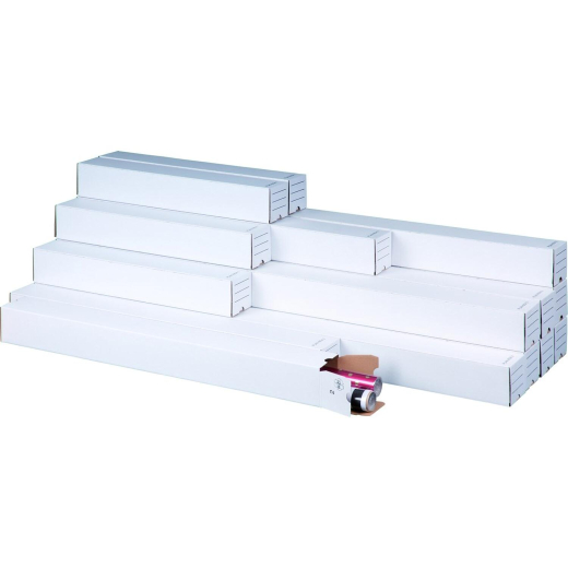 Versandhülsen 1100x75x75mm PLANBOX weiß quadratisch mit Steckverschluss