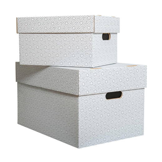 Aufbewahrungsboxen mit abnehmbaren Deckel 493x343x295mm weiß grau