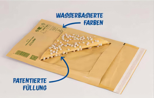 AROFAIR Papierpolstertaschen 250x350+50mm 100% Recycling, Ersatz für Luftpolstertaschen