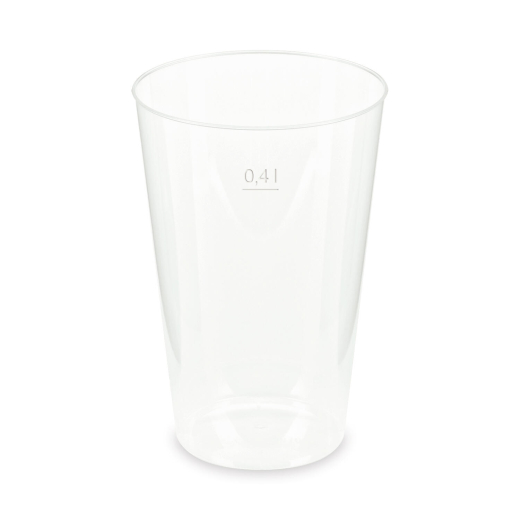 Mehrwegbecher Pfandbecher transparent stabil+ PP 0,4L Eichstrich Ø 87mm, 10 Stk.