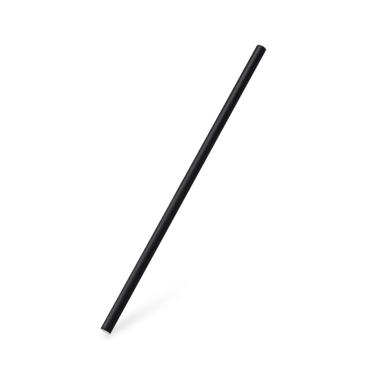 Papiertrinkhalme JUMBO schwarz 250 mm Ø 8 mm, 100 Stk.