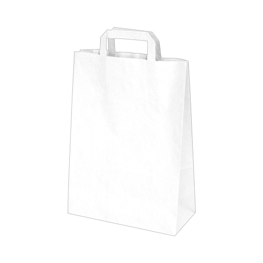 Papiertragetaschen 32 x 26 x 14 cm mit EAN-Code weiß, 250 Stk.