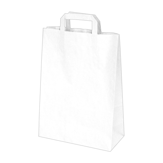 Papiertragetaschen 28 x 22 x 10 cm mit EAN-Code weiss, 50 Stk.