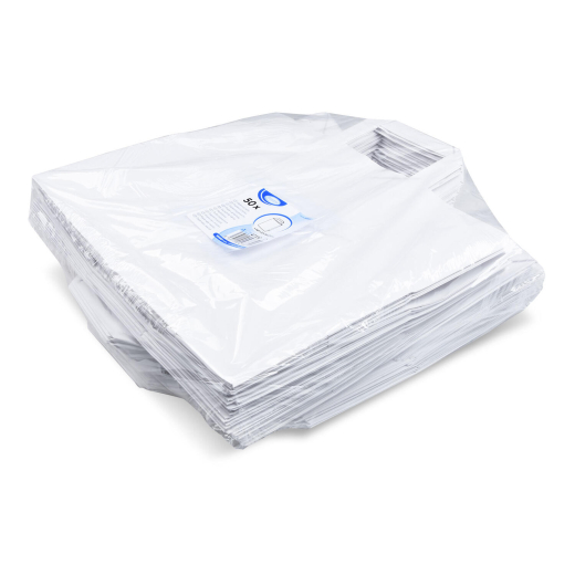 Papiertragetaschen 27 x 32 x 16 cm mit EAN-Code weiss, 50 Stk.