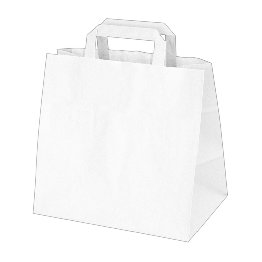 Papiertragetaschen 33 x 32 x 21 cm mit EAN-Code weiss, 50 Stk.