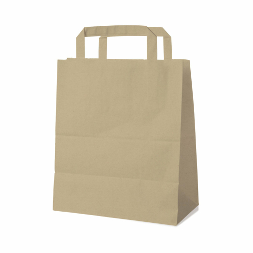 Papiertragetaschen 22 x 18 x 8 cm mit EAN-Code braun, 50 Stk.