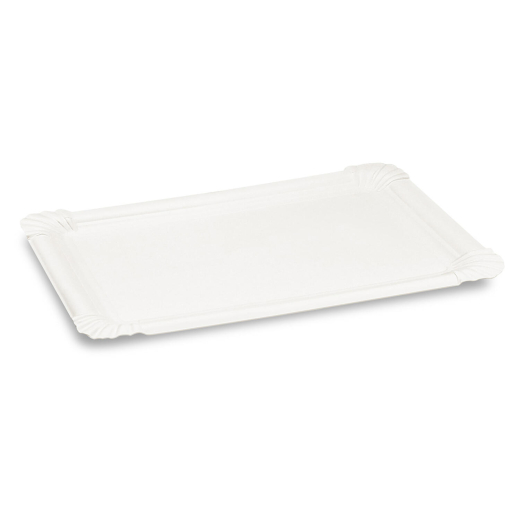 Pappteller aus Frischfaser 13 x 19 cm fettdicht weiß, 10 Stk.