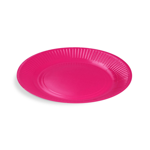 Pappteller Partyteller FSC Mix rund Ø23cm fettdicht fuchsia, 10 Stk.